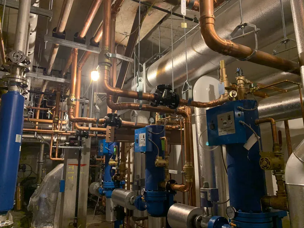 Interior of a water filtration room