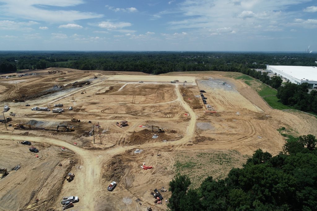 Erlanger KY runway development work site